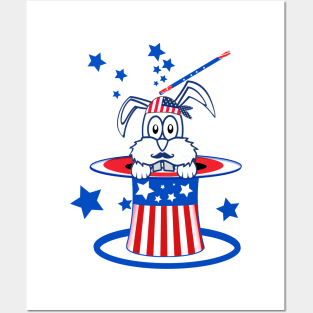 Independence day T-Shirt - Funny Rabbit T-Shirt Posters and Art